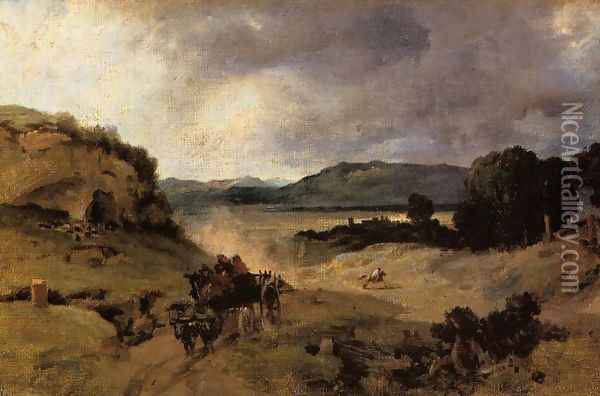 The Roman Campagna I Oil Painting - Jean-Baptiste-Camille Corot
