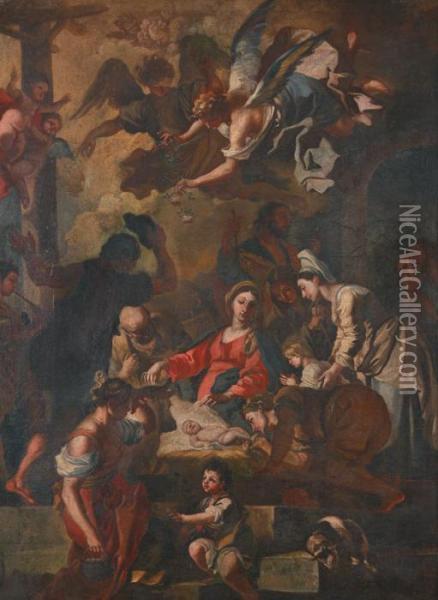L'adoration Des Bergers Oil Painting - Francesco Solimena