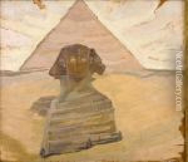 Sphinx Oil Painting - Konstantinos Maleas