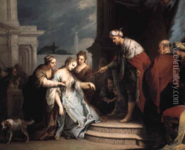 Esther Before Ahasuerus Oil Painting - Jacopo Amigoni