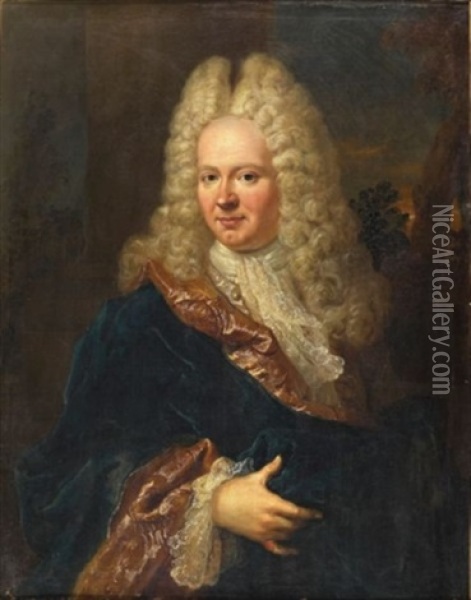 Portrait De Madame Ponchon (+ Portrait De Monsieur Ponchon; Pair) Oil Painting - Jean-Baptiste Oudry