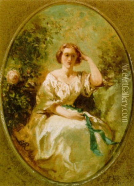 A Portrait Of A Lady Oil Painting - Charles Rochussen