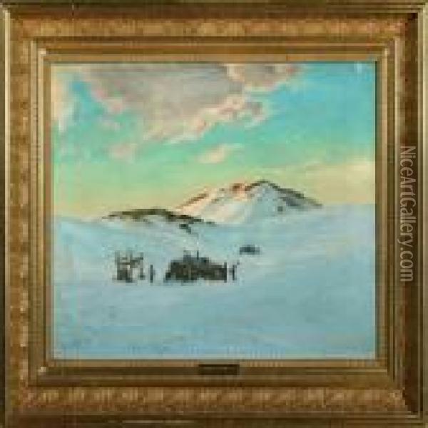 Greenlandic Landscape Oil Painting - Emanuel A. Petersen