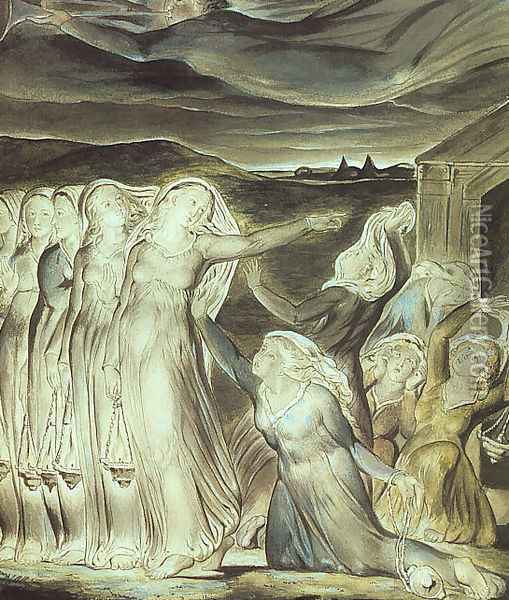 The Parable of the Wise and Foolish Virgins 1822 Oil Painting - William Blake
