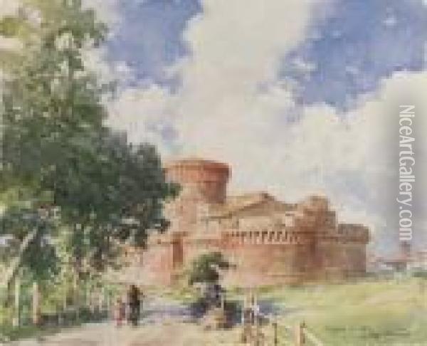 Il Castello Di Ostia Oil Painting - Achille Beltrame