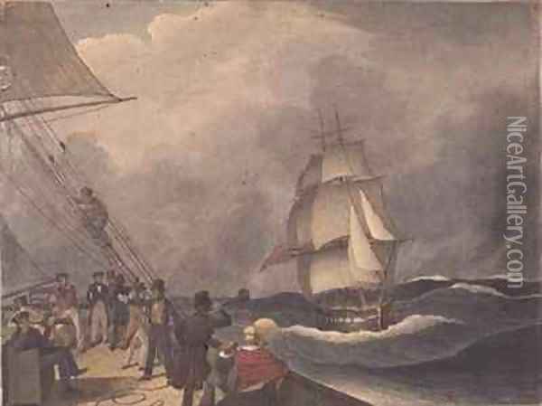 Speaking a vessel off the Cape of Good Hope Oil Painting - Augustus Earle