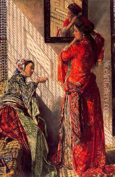 Private conversation Oil Painting - John Frederick Lewis