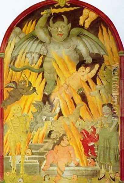 Gate of hell 1993 Oil Painting - Fernando Botero