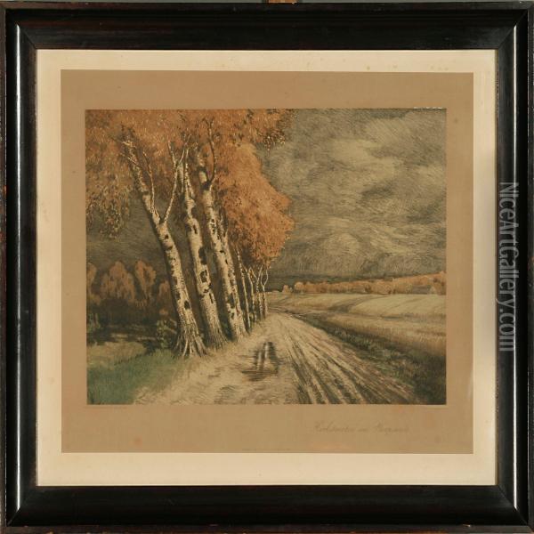 Herbstmotiw Ausworpswede Oil Painting - Am Hans Ende