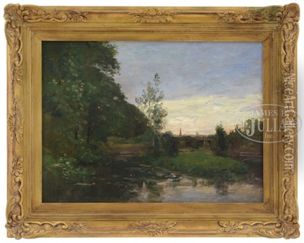River Landscape Oil Painting - Joseph Foxcroft Cole