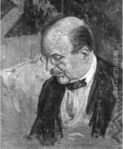 Portrait Du Peintre Jacques-emile Blanche (vers 1928) Oil Painting - Louis Lebreton