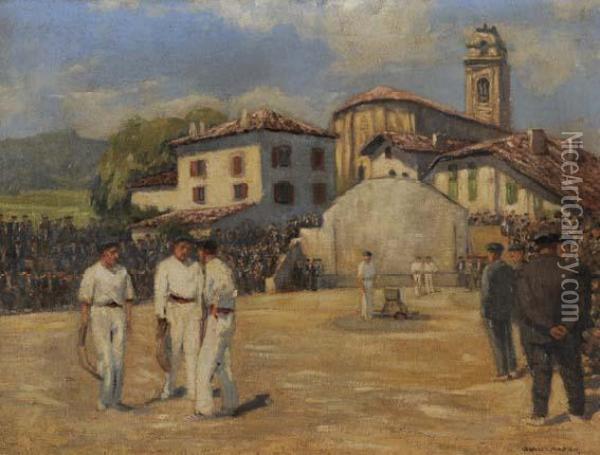 La Partie De Rebot Au Pays Basque Oil Painting - Georges Masson