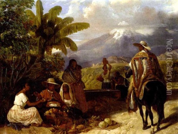 Vera Cruz, Mexico Oil Painting - Henri Pierre Leon Pharamond Blanchard