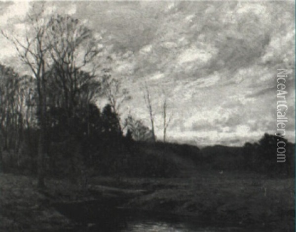 Landscape With Brook Oil Painting - William Merritt Post