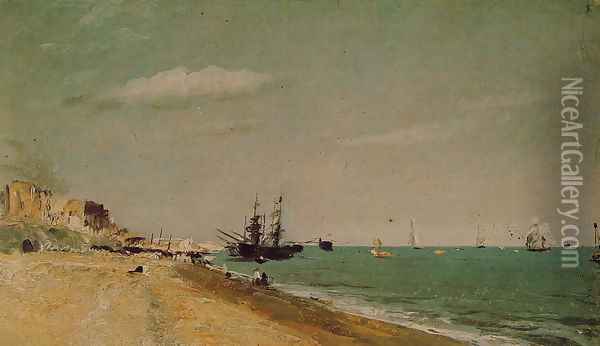 Brighton Beach with colliers, 1824 Oil Painting - John Constable