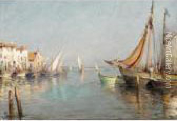 Sailing Boats Oil Painting - Henri Malfroy