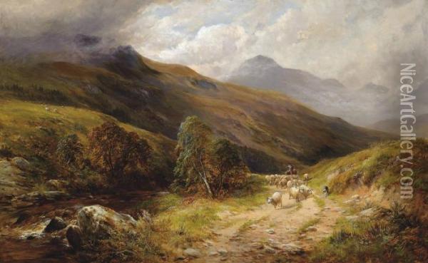 A Mountain Road Oil Painting - George Turner