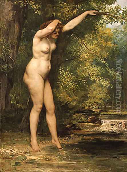 The Young Bather 1866 Oil Painting - Gustave Courbet