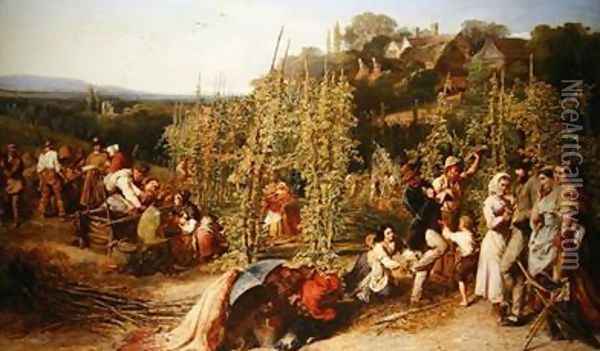Life in the Hop Garden Oil Painting - Phoebus Levin