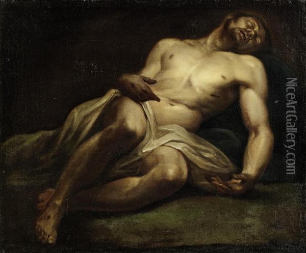 Reclining Christ Oil Painting - Lodovico Carracci