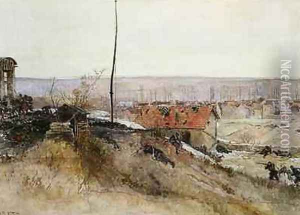 Attack on the Lime Kiln at the Champigny Quarry 2nd December 1870 1881 Oil Painting - Alphonse Marie de Neuville
