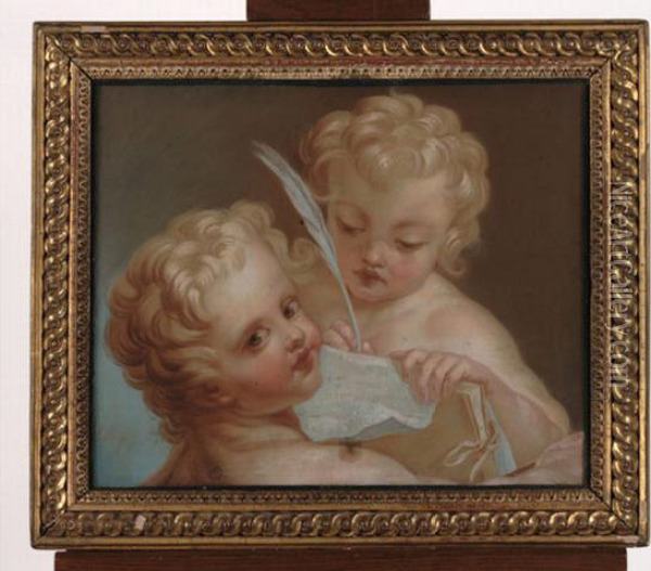 Deux Enfants Oil Painting - Jean Baptiste Ii Lemoyne