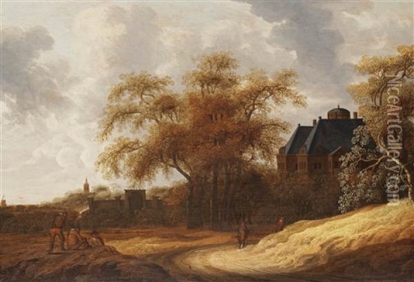 The Castle Huis Ten Bosch - Rijswijk Oil Painting - Pieter Cosyn