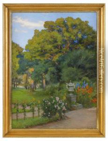 Parklandskap Oil Painting - Gustav Oscar Bjorck
