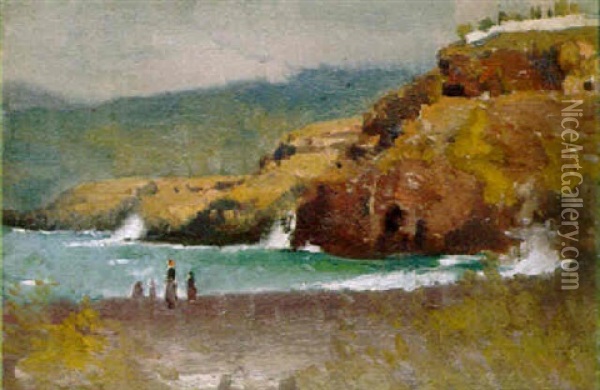 Rocky Coast, Tenerife Oil Painting - James Paterson