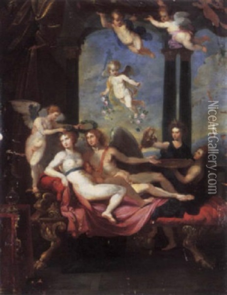 An Allegory Of Love Oil Painting - Giuseppe Cesari