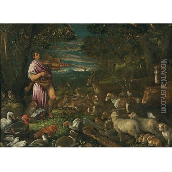 Orpheus Charming The Animals Oil Painting - Francesco da Ponte Bassano