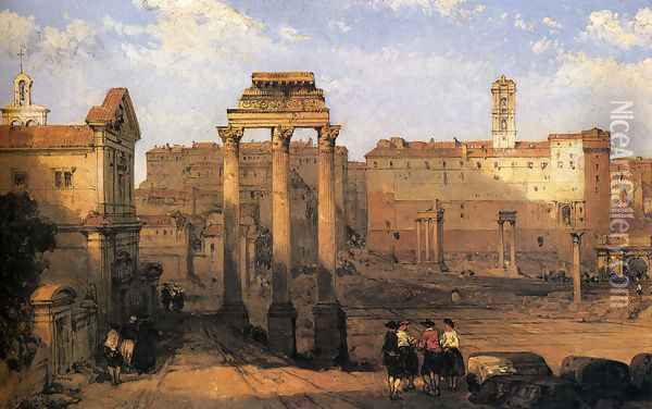 The Forum, Rome Oil Painting - David Roberts