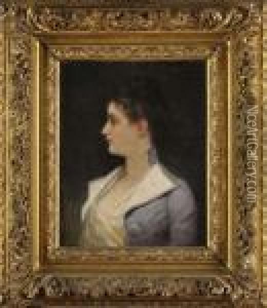 Portrait De Madame Eugene H. Glaeuzer Oil Painting - Benjamin Jean Joseph Constant