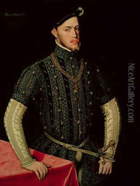 King Philip II of Spain 1549-55 Oil Painting - Anthonis Mor Van Dashorst