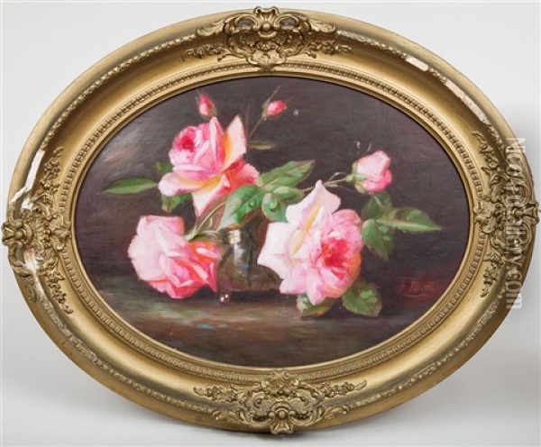 Roses Oil Painting - Frederick M. Fenetti