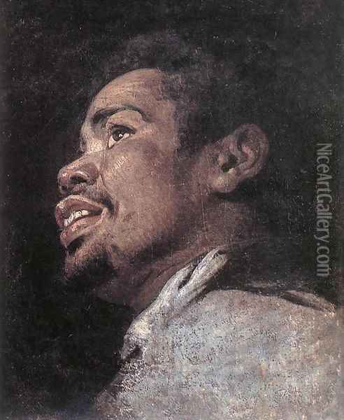 Head Study of a Young Moor 2 Oil Painting - Gaspard de Crayer