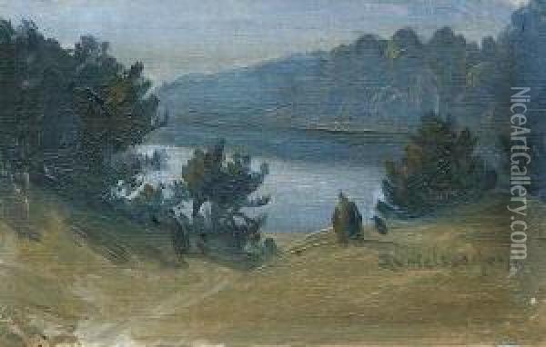 Uferlandschaft Oil Painting - Joseph Rummelspacher