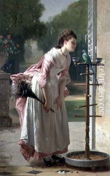 Feathered Friends, 1868 Oil Painting - Joseph Caraud