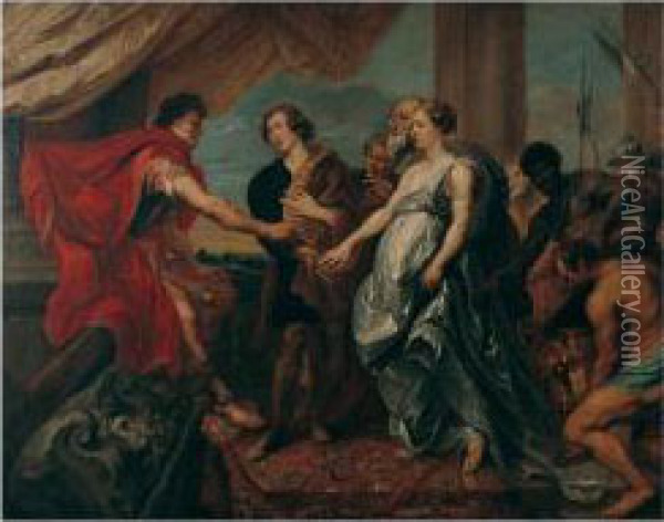 The Continence Of Scipio Oil Painting - Jan van Boeckhorst