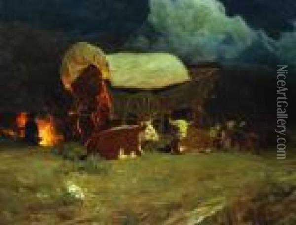 The Pioneers Oil Painting - Frank Tenney Johnson