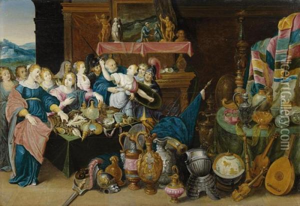 Achilles Unter Dentochtern Des Lykomedes Oil Painting - Frans II Francken