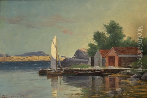 Smabathavn Oil Painting - Lauritz Haaland