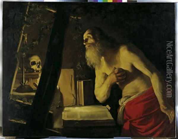 follower St Jerome Oil Painting - Gerrit Van Honthorst