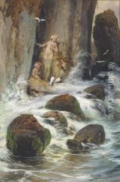 The Mystical Gorge Oil Painting - Georg Janny