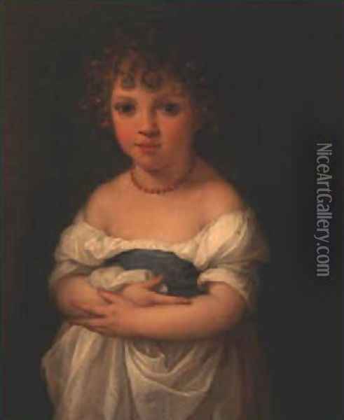Miss Elizabeth Temple as a Child Oil Painting - Angelica Kauffmann