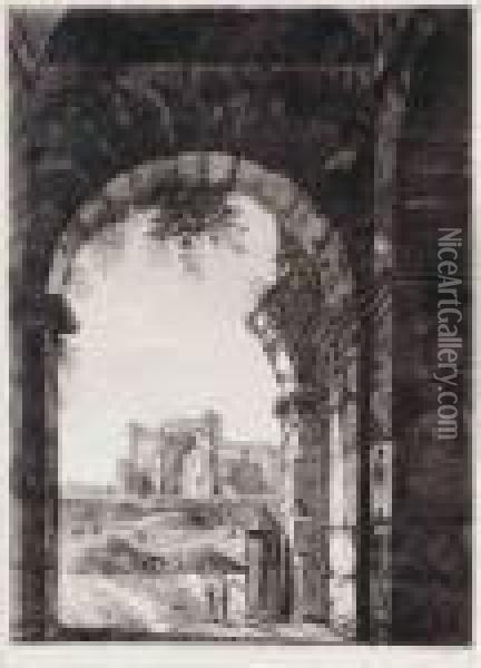 Veduta Dell' Altro Principale Ingresso Del Colosseo Oil Painting - Luigi Rossini