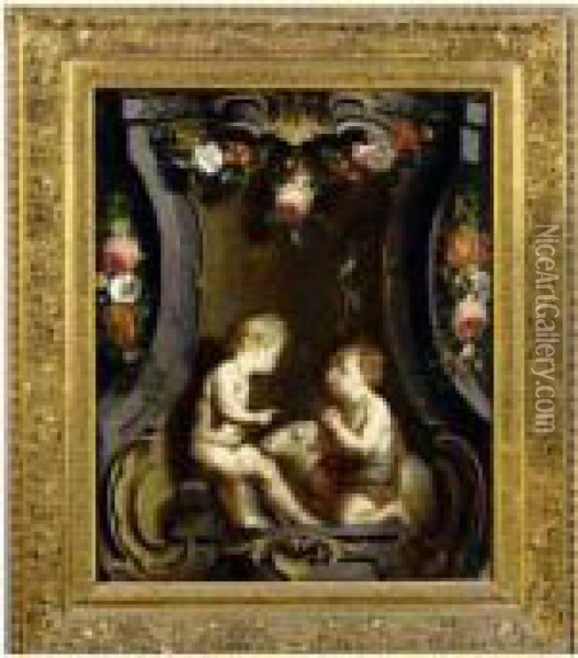 L'enfant Jesus Et Saint Jean-baptiste Oil Painting - Gaspar-pieter The Younger Verbruggen