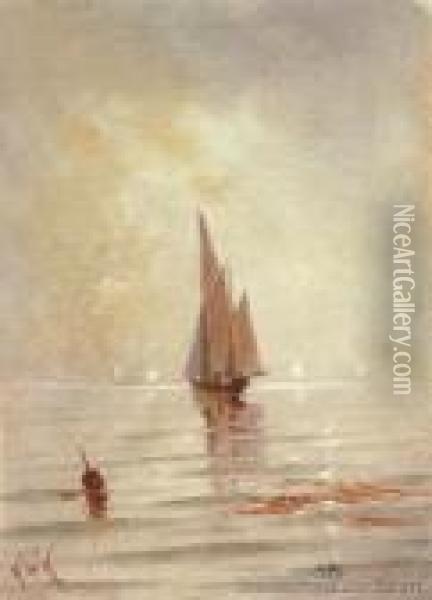 Sailing Ship Oil Painting - Henry William Kirkwood