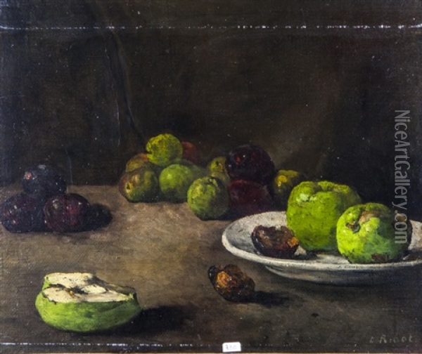 Nature Morte Aux Coings Oil Painting - Theodule Ribot