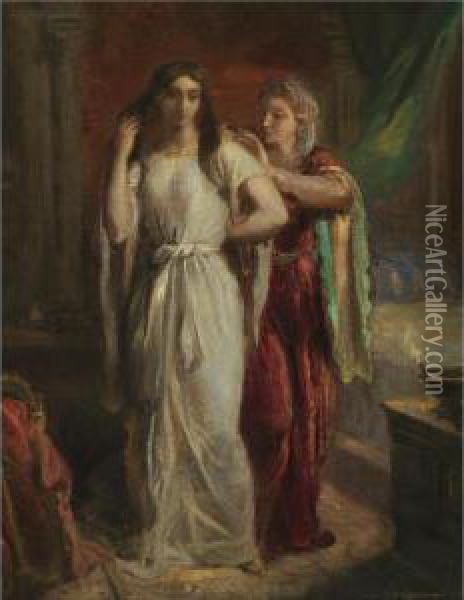 Desdemone Se Couchant (desdemona) Oil Painting - Theodore Chasseriau